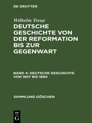 cover image of Deutsche Geschichte von 1807 bis 1890